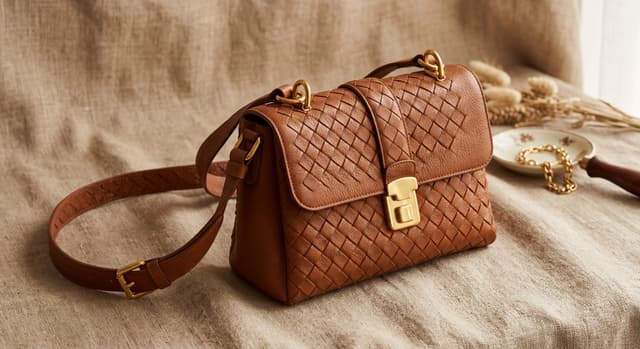 Leather bag product photo